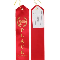 Award Ribbon - Second Place Red 8" (DZ)
