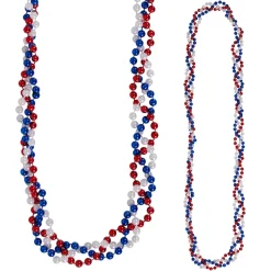 Beads - Braided Red White Blue 42" (DZ)