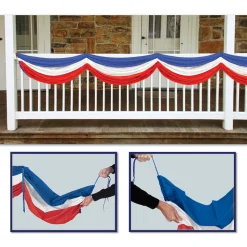 Bunting - Red White and Blue Fabric 5'10" (EACH)