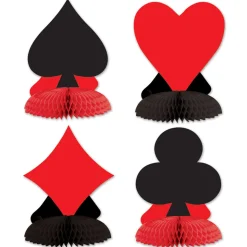 Casino Card Suit Mini Centerpieces 4-1/2" (4 PACK)