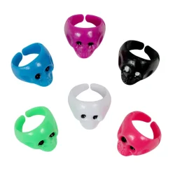 Child Size Plastic Skull Ring Assortment (144 PACK)