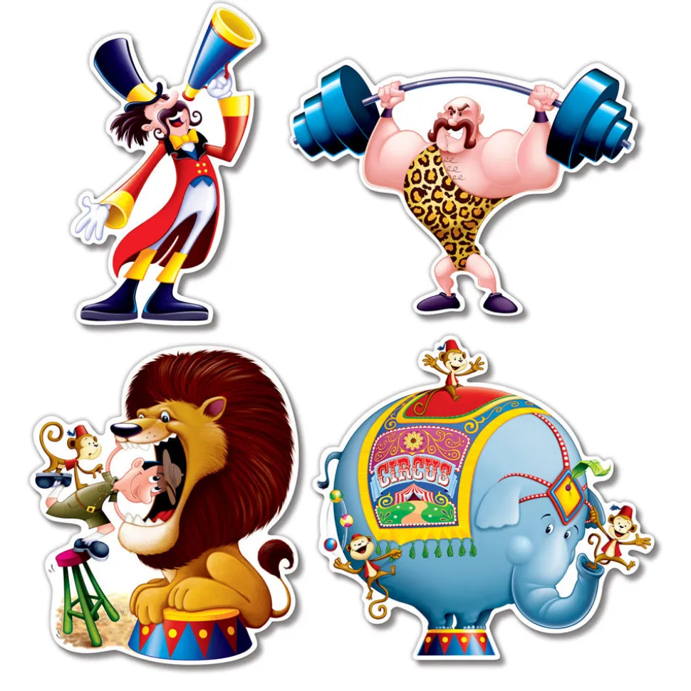 Circus Character Cutouts 13" - 14" (4 PACK)