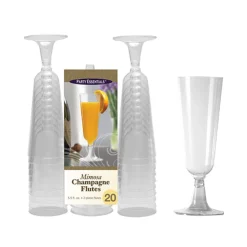 Clear Plastic Mimosa Flutes 5.5 oz (20 PACK)