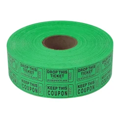 Double Roll Raffle Tickets - Green 2000 Roll (EACH)