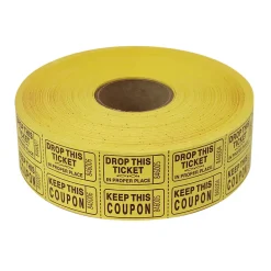 Double Roll Raffle Tickets - Yellow 2000 Roll (EACH)