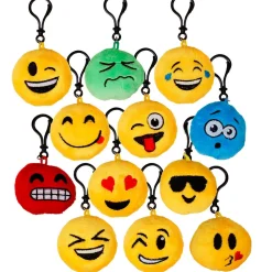 Emoticon Keychain Clip Assortment 2.75" (24 PACK)