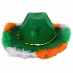 Feather Rimmed Shamrock Cowboy Hat (EACH)