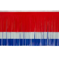 Float Drape - Red White Blue Vinyl Fringe 15" x 10' (EACH)