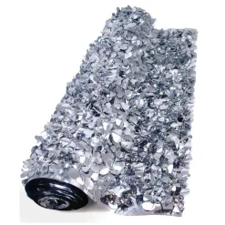 Float Sheeting - Metallic Floral 36" x 15' Silver (EACH)