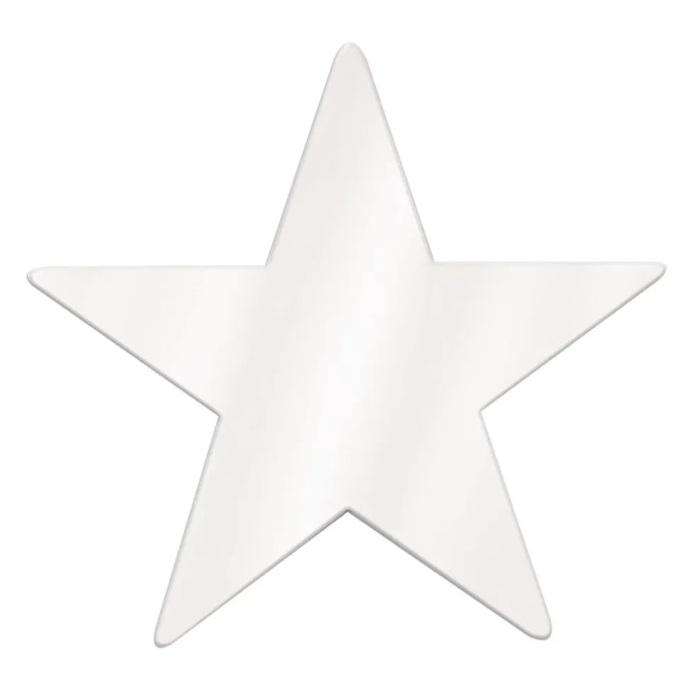 Foil Star Cutout - White 12" (EACH)
