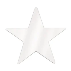Foil Star Cutout - White 9" (EACH)