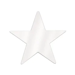 Foil Star Cutout - White 5" (EACH)
