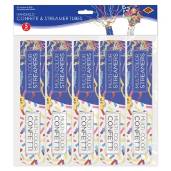 Handheld Confetti & Streamer Tubes (5 PACK)