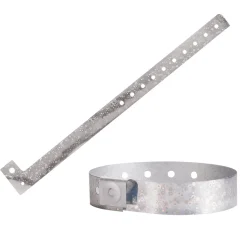 Holographic Plastic Wristbands - Silver (100 PACK)