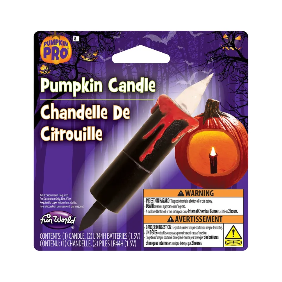 LED Flicker Pumpkin Candle Assorted 3" (EACH)