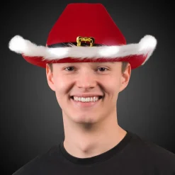 LED Santa Claus Cowboy Hat (EACH)