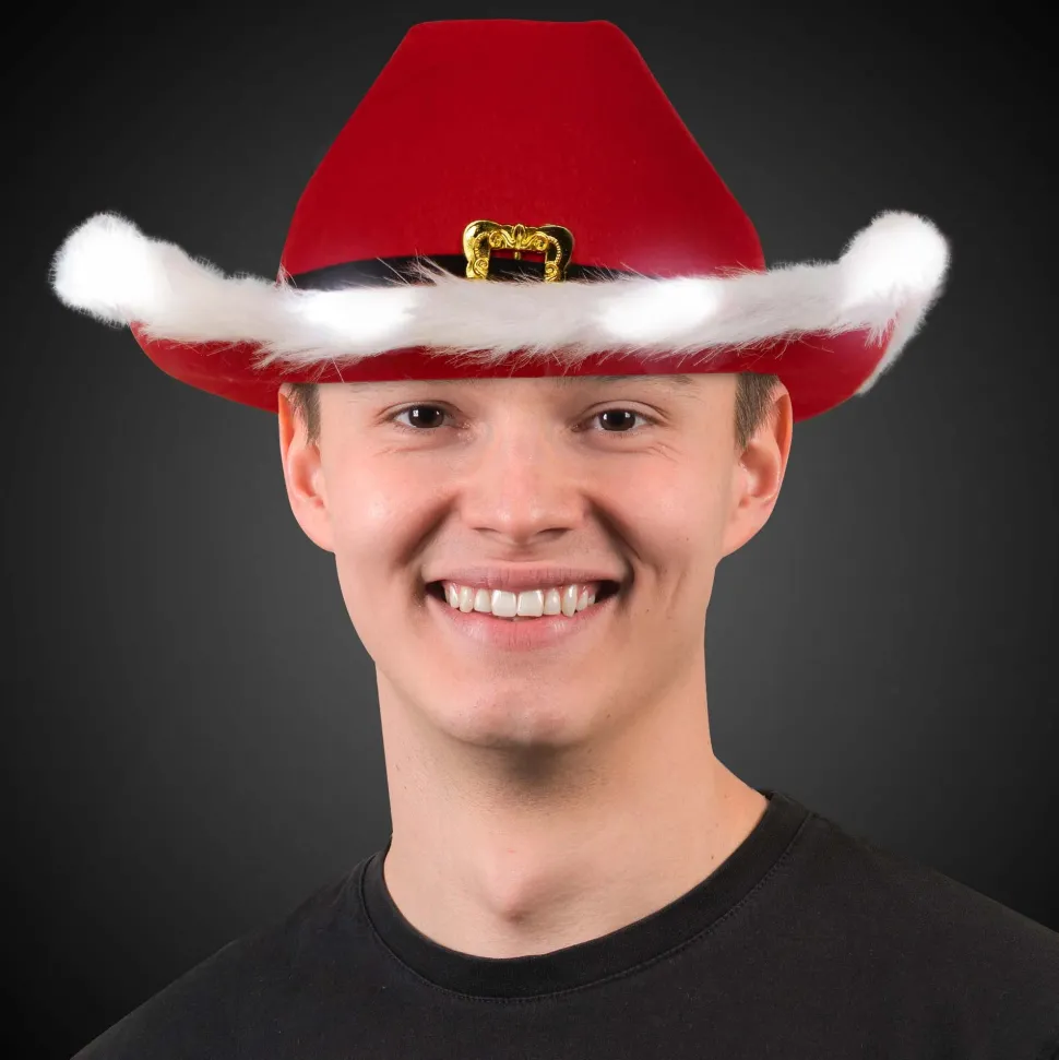 LED Santa Claus Cowboy Hat (EACH)