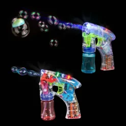 Light Up Bubble Gun 5.5" (EACH)
