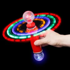 Light Up Double Ball Spin Wand Assorted 10.5" (EACH)
