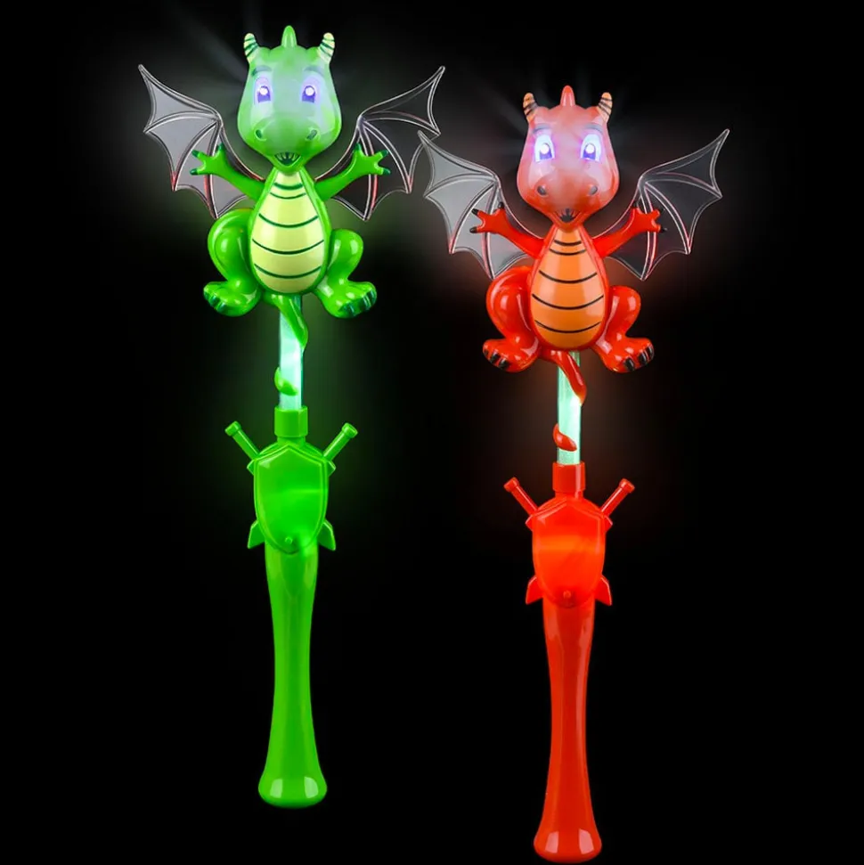 Light Up Dragon Wand Assorted 17" (EACH)