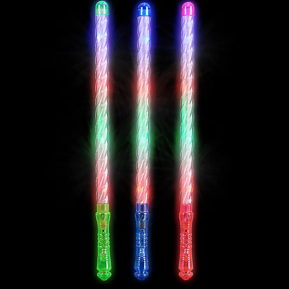 Light Up Flashing Spiral Wand Assortment 18.5" (DZ)