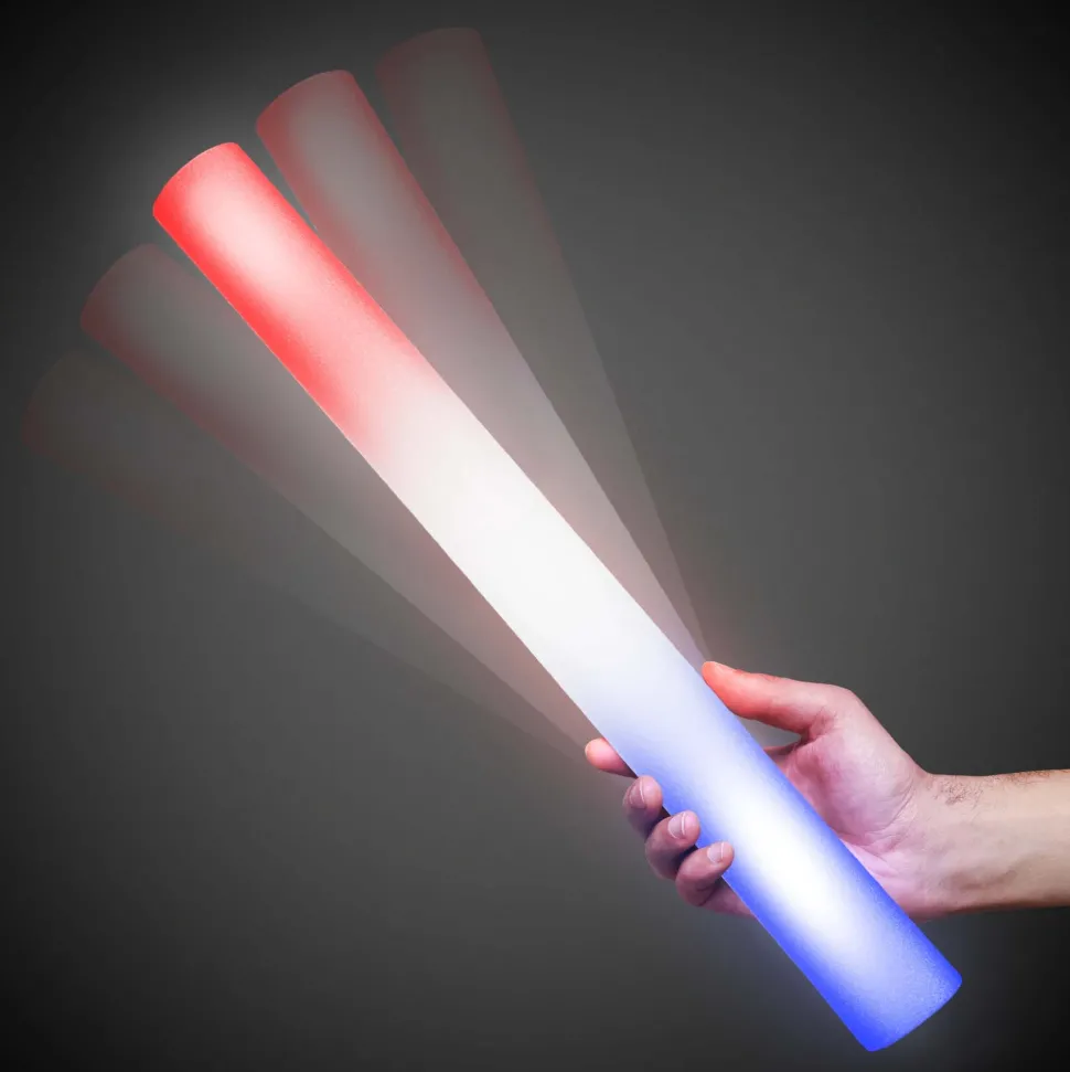 Light Up LED Patriotic Foam Baton 16" (EACH)