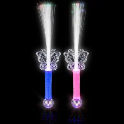 Light Up Magic Butterfly Fiber Wand Assorted 14.5" (EACH)