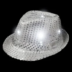 Light Up Silver Fedora (EACH)