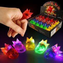 Light Up Spiky Jelly Ring Assortment (24 PACK)