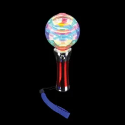 Light Up Spinning Ball Wand 8" (EACH)