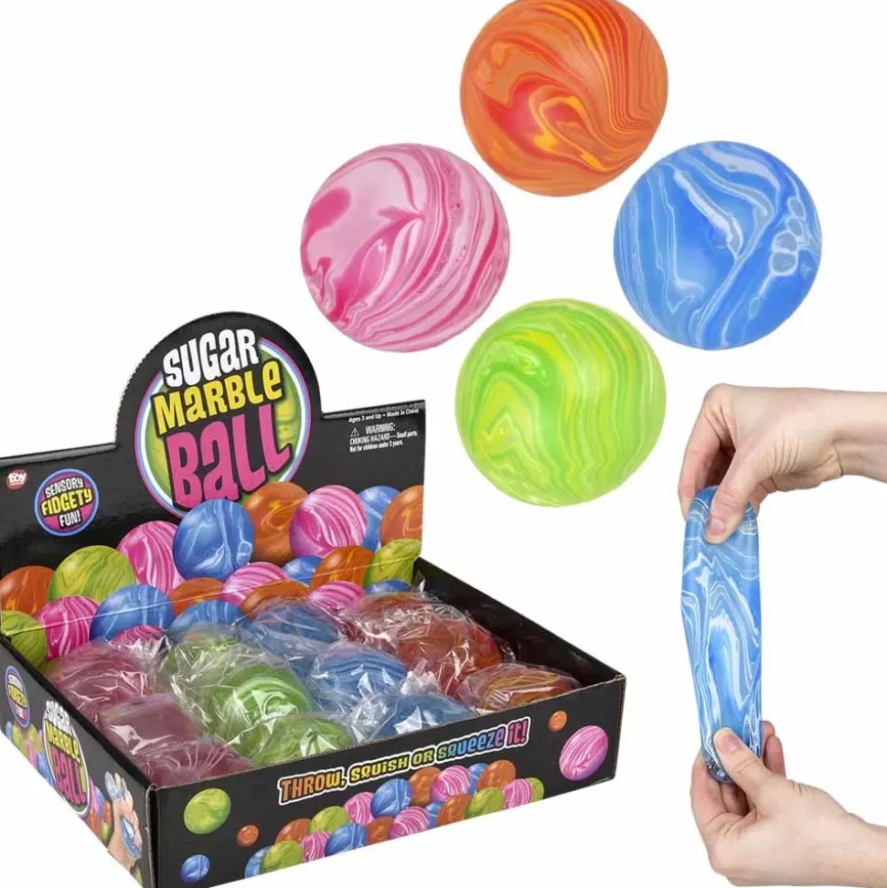 Marble Squeezy Sugar Ball Assortment 2.4" (DZ)