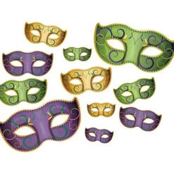 Mardi Gras Cutout Decorations of Masks (11 PACK)