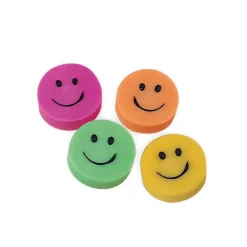 Mini Smile Face Eraser Assortment .75" (144 PACK)