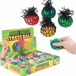 Mini Squeeze Mesh Stress Ball Assortment 1.5" (24 PACK)