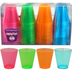 Neon Plastic Shot Glasses 2 oz (60 PACK)