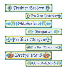 Oktoberfest Street Signs Cutouts 24" x 4" (4 PACK)