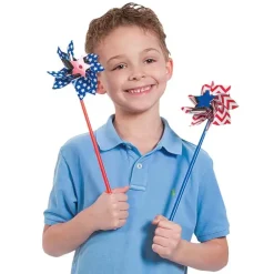 Patriotic Plastic Pinwheel Assortment 13" (36 PACK)