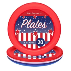 Patriotic Plastic Plates 6" (20 PACK)