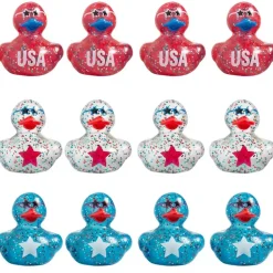 Patriotic Polka Dot USA Rubber Ducky Assortment 2" (DZ)