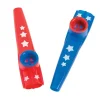 Patriotic Red & Blue Stars Plastic Kazoo Assortment 4.5" (DZ)