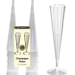 Plastic Champagne Flutes 5 oz (10 PACK)