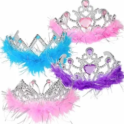 Plastic Feather Tiara Assortment 4.5