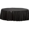 Plastic Table Cover - Round Black 84" (EACH)