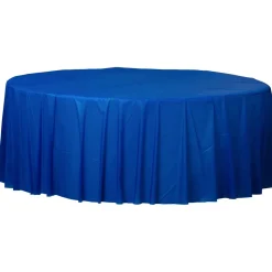 Plastic Table Cover - Round Blue 84" (EACH)