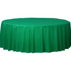 Plastic Table Cover - Round Green 84" (EACH)