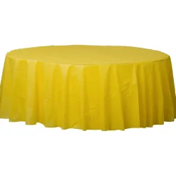 Plastic Table Cover - Round Yellow 84" (EACH)