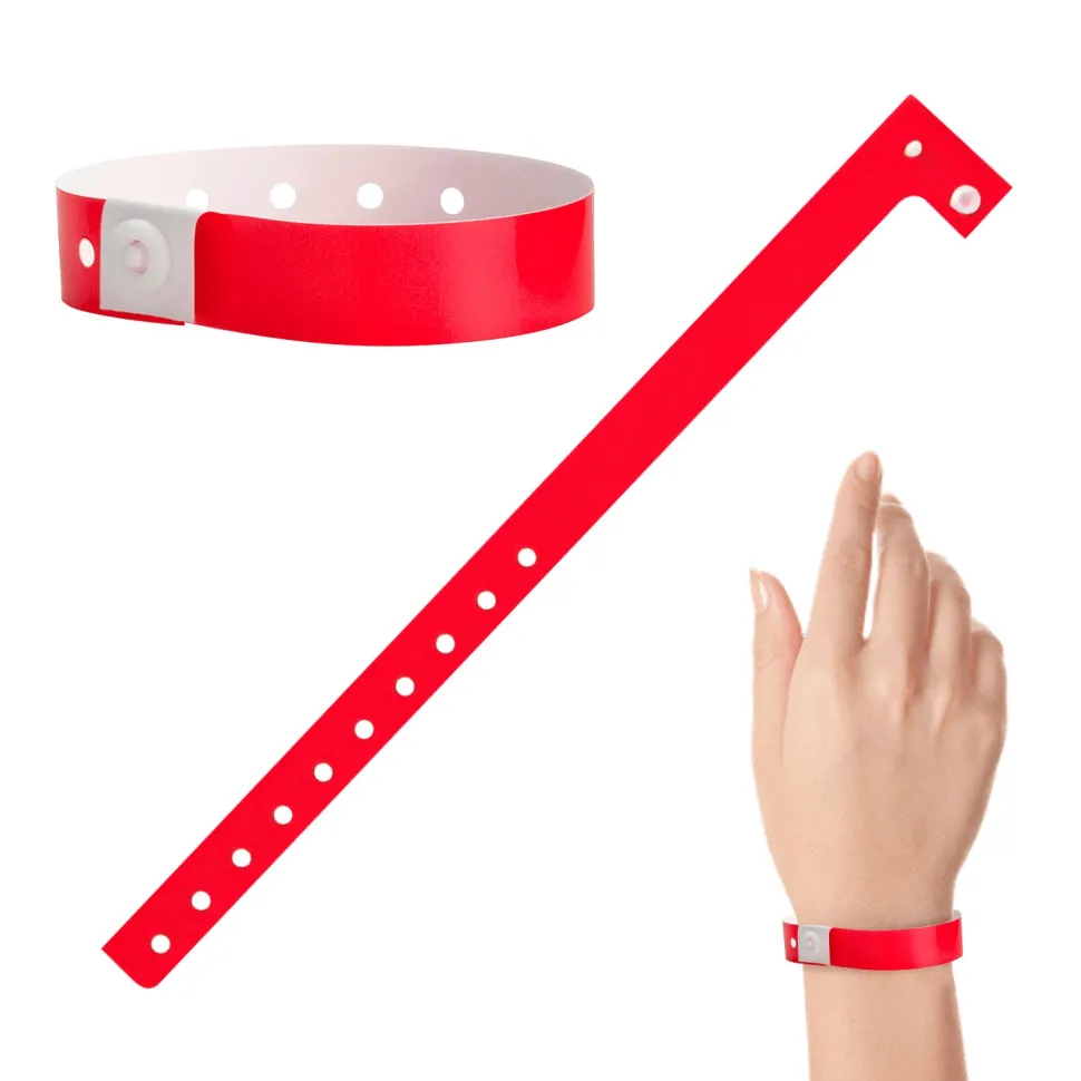 Plastic Wristbands - Red (100 PACK)