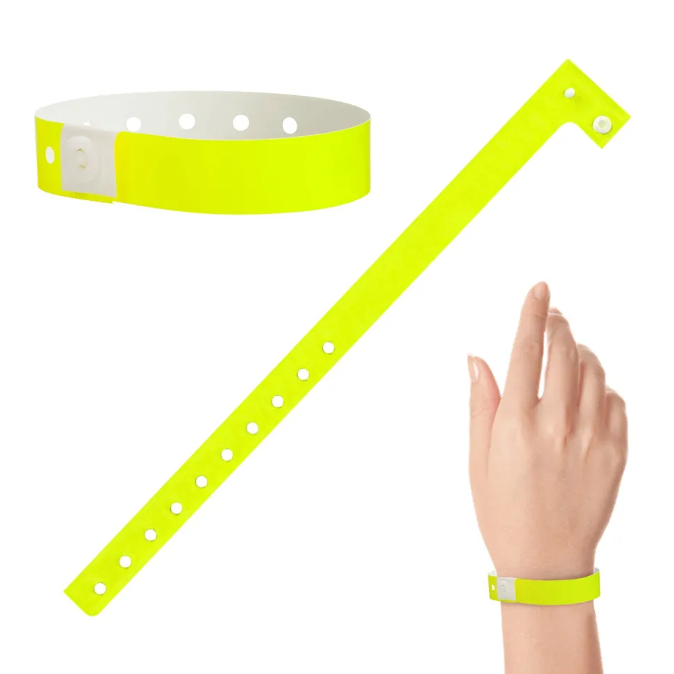 Plastic Wristbands - Yellow (100 PACK)