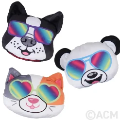 Plush Animal Head With Sunglasses Assortment 8.5" (DZ)