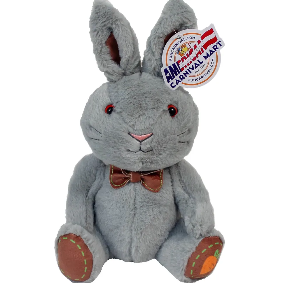 Plush Sitting Bunny With Bow Assorted 10" (EACH)